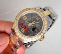Replica Rolex Datejust 26mm Lady Watch 2-Tone Gray Flower Diamond Bezel
